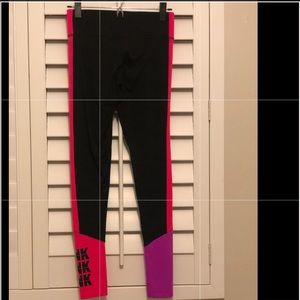 PINK Victoria’s Secret black/pink/purple yoga pant